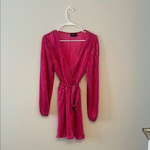 Vibrant Pink Long Sleeve Dress